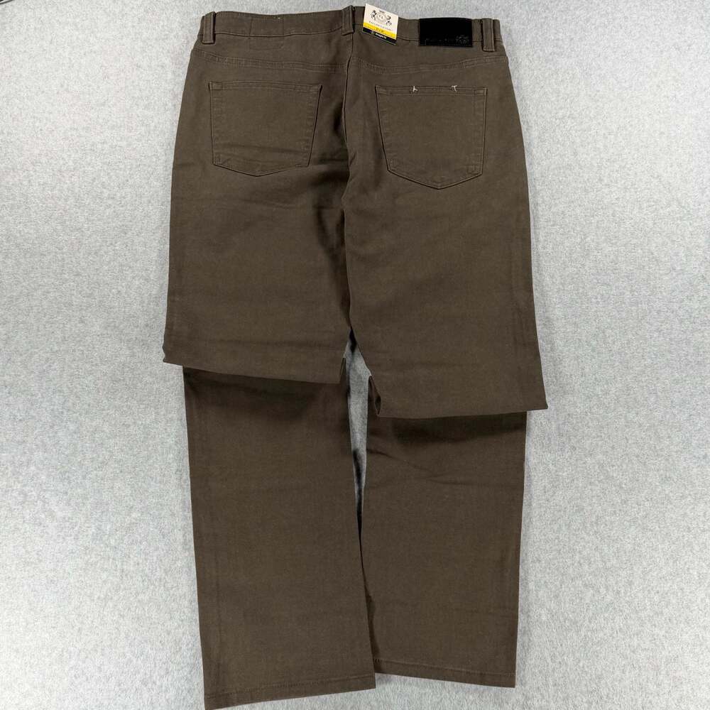 English Laundry Men's Straight Fit 5-Pocket Brown Denim Pants 34x29 1/2